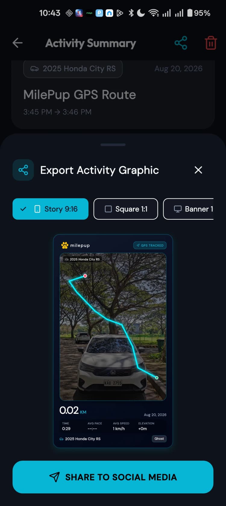milepup GPS Trip Tracking Interface